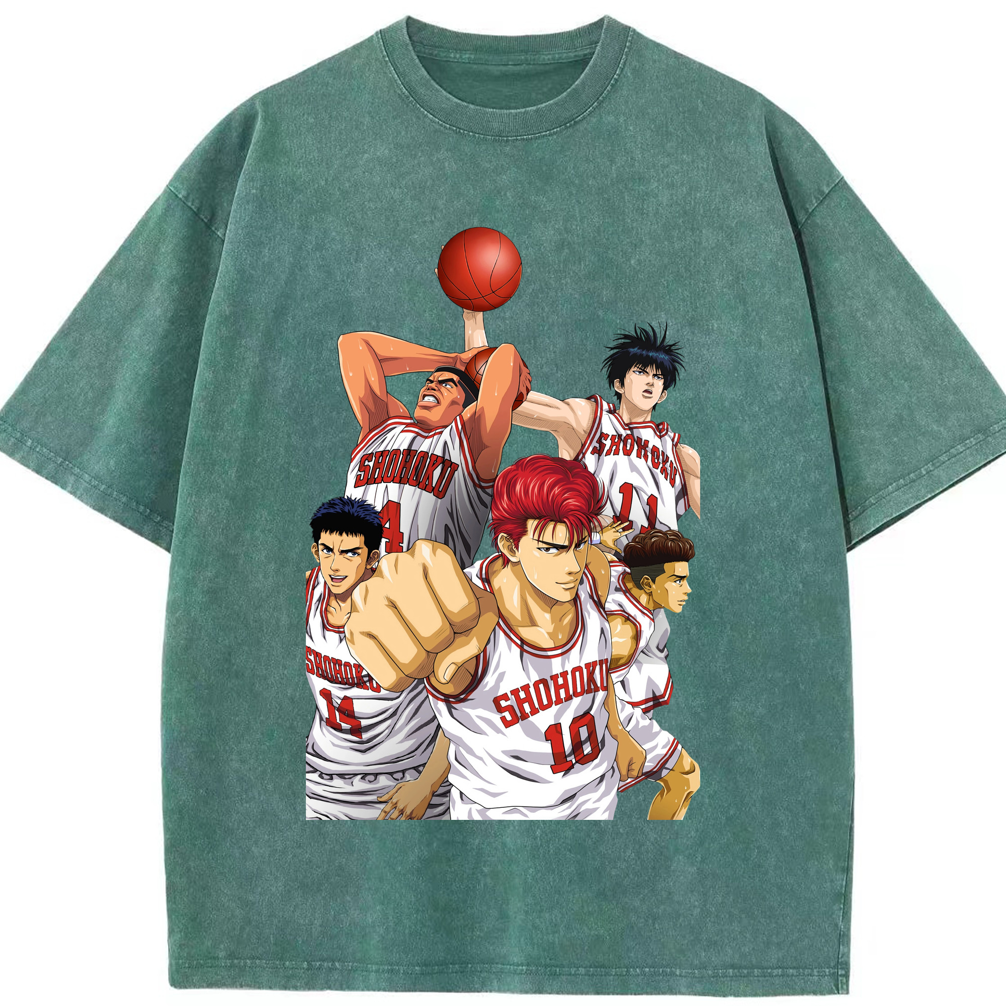 （画像用） SLAM DUNK／スラムダンク 綿100% ヴィンテージ風 半袖Tシャツ（フロントプリント）